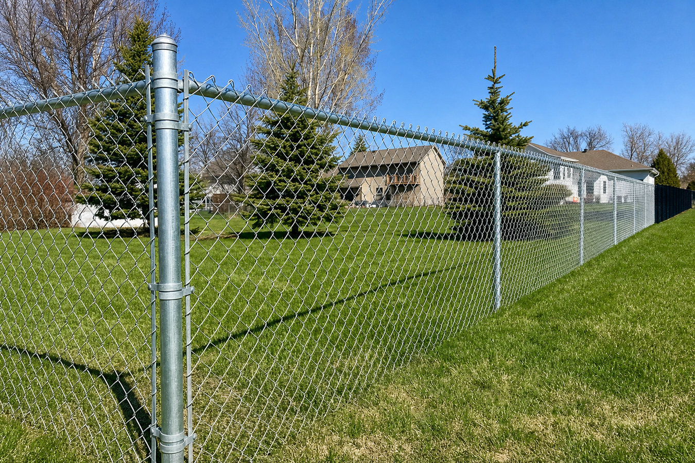 Chain link fence installation